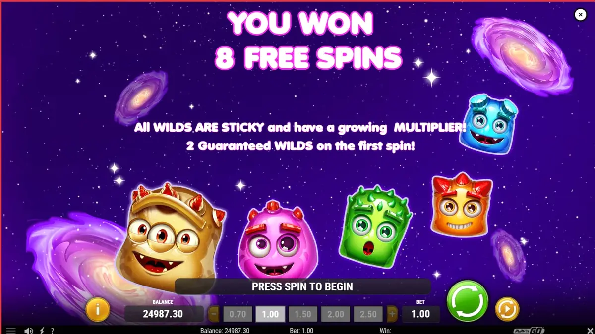 Tampilan visual slot Reactoonz Blitzways dengan alien penuh warna